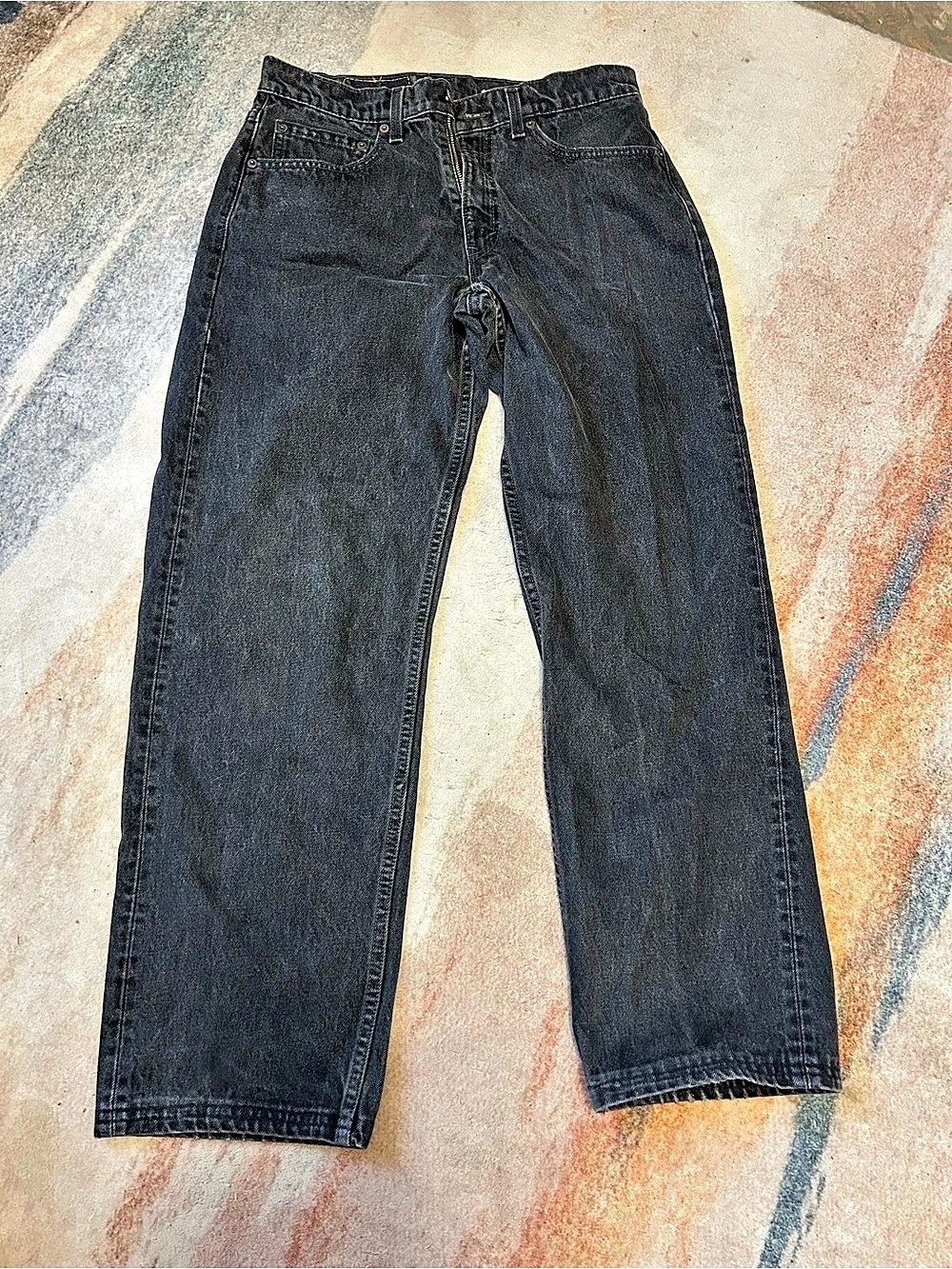 Levi's 565 Loose Fit Wide Leg Jeans Black Waist 32 Length 34